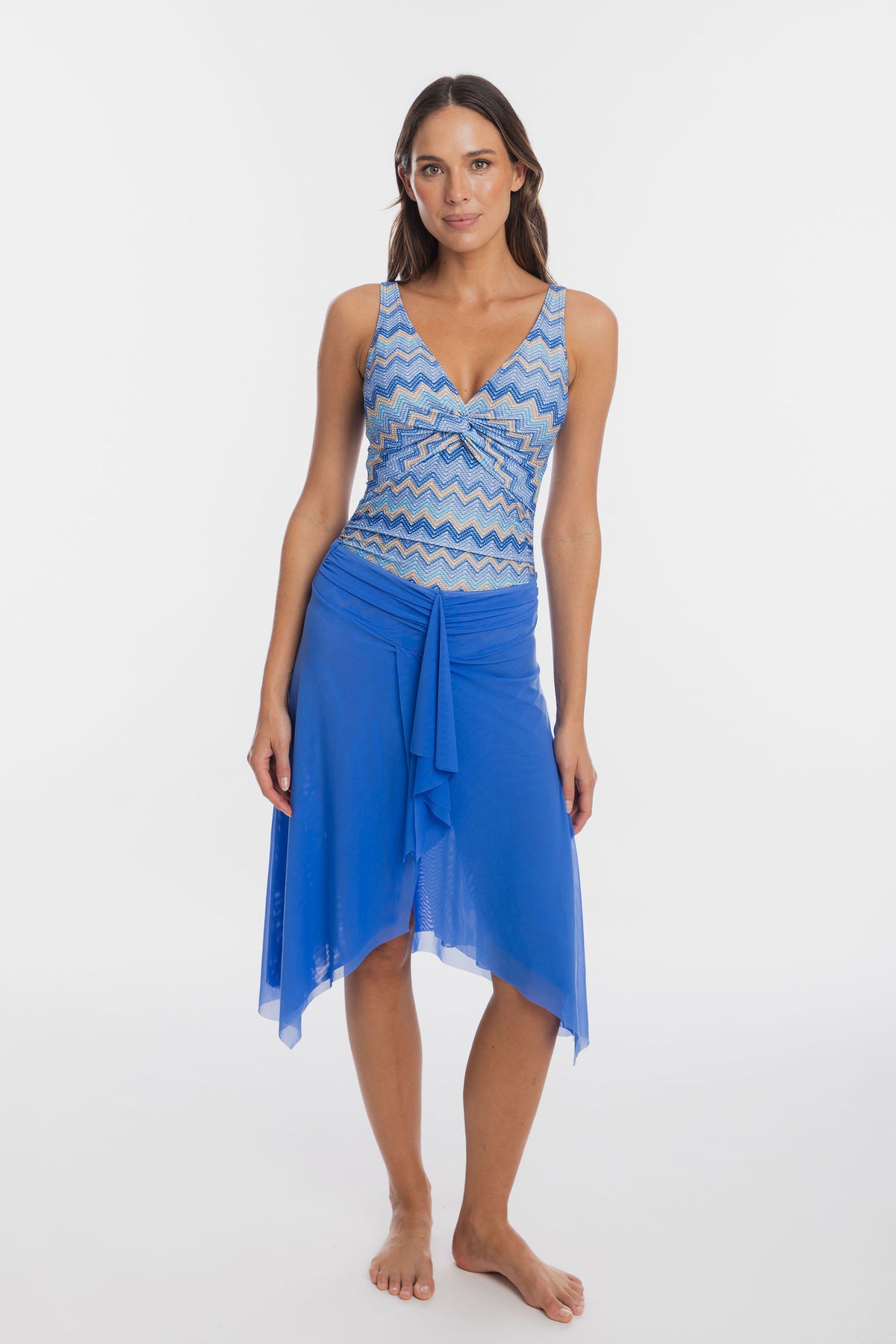 Cornflower Mesh Frill Skirt