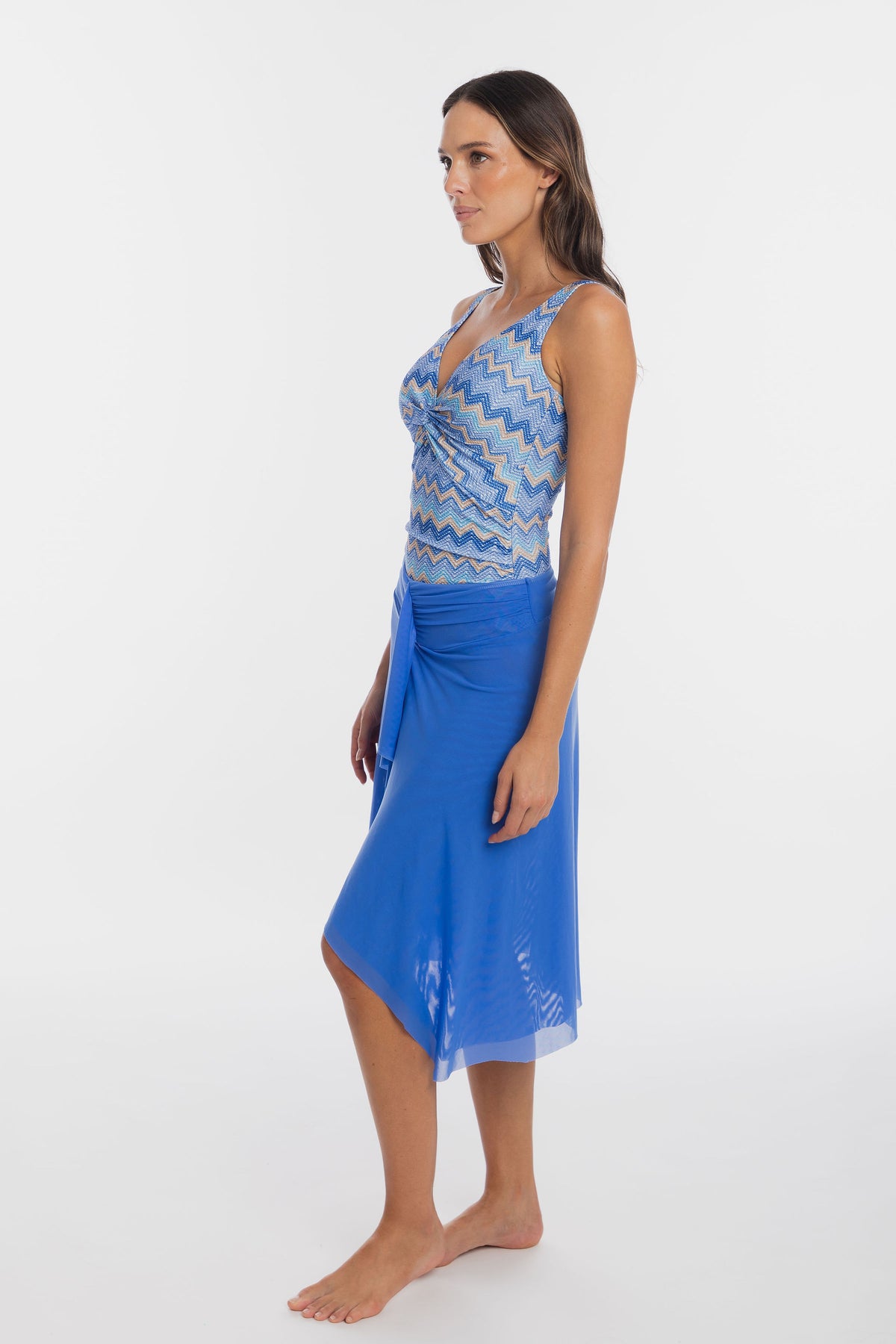 Cornflower Mesh Frill Skirt
