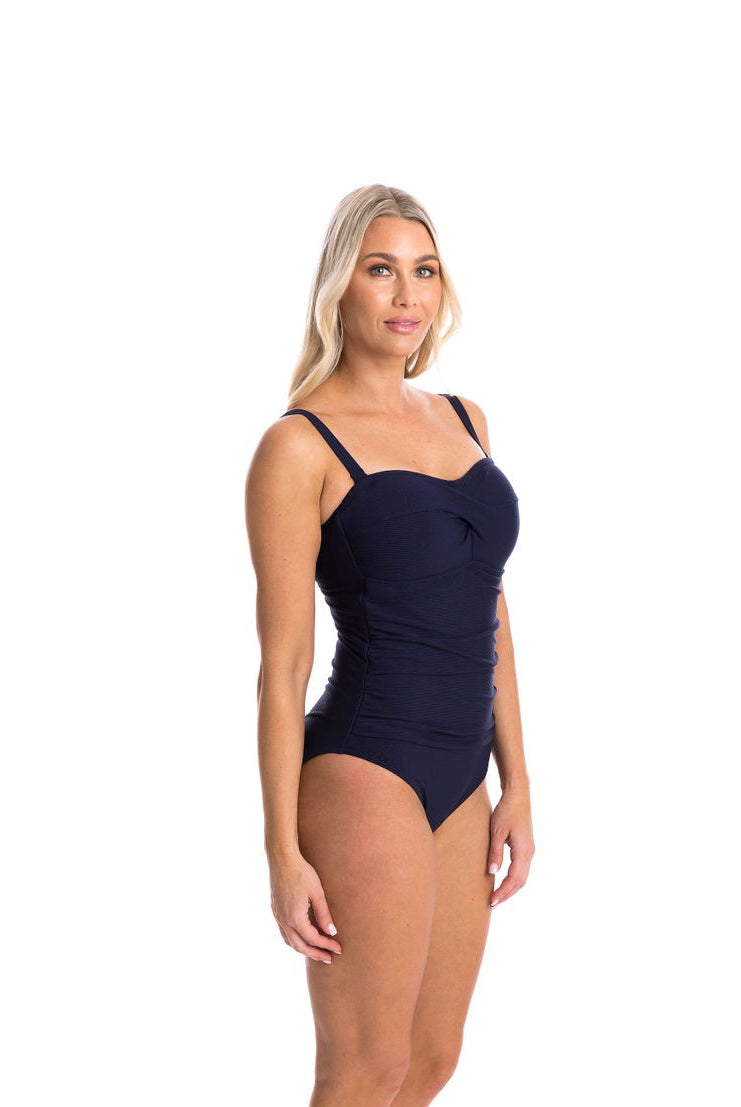 Textured Ombre Bandeau - Navy - TOGS Swimwear