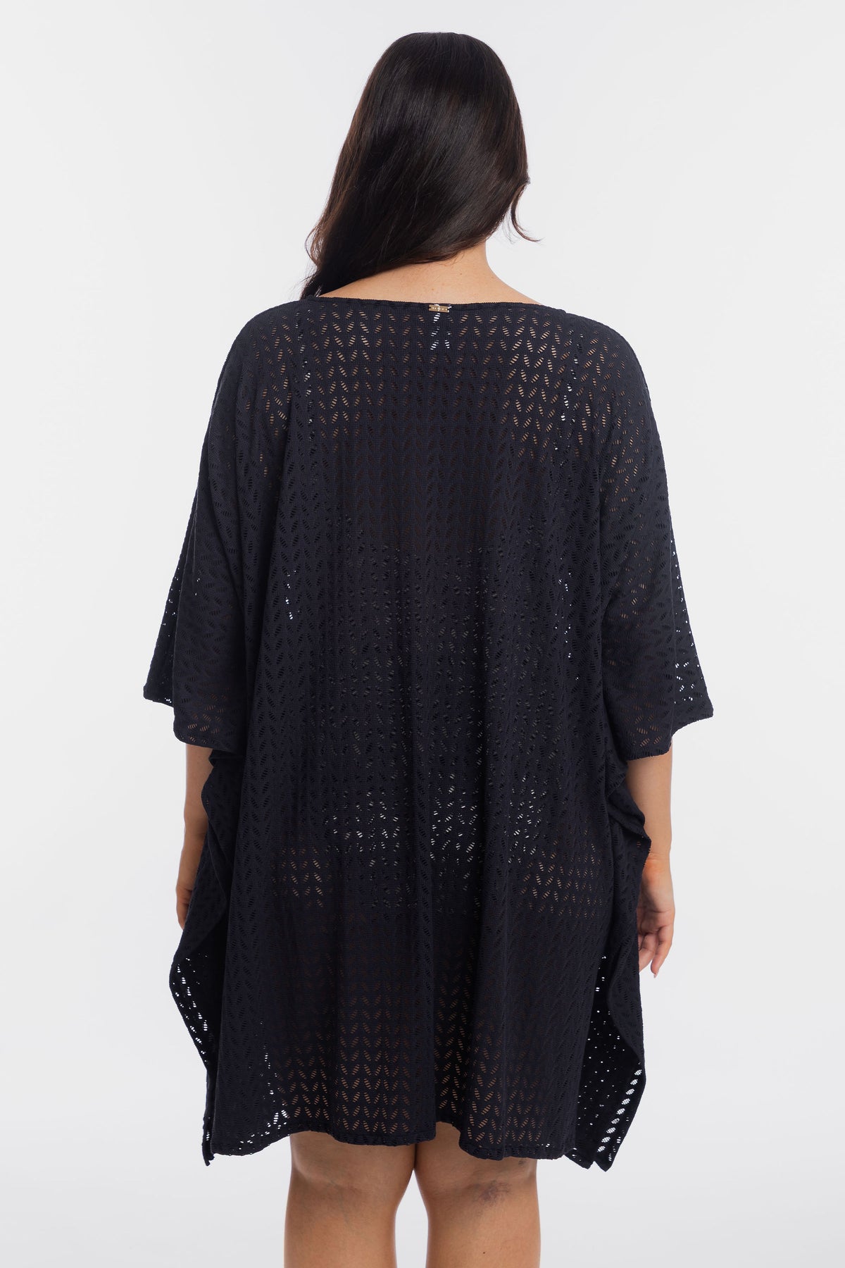 Black Sheer Leaf Kaftan