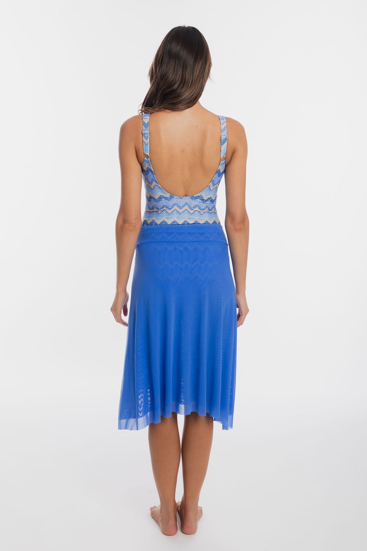 Cornflower Mesh Frill Skirt