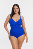 Cobalt Pebbled Texture Tankini Cross Over Set