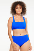 Cobalt Honeycomb Texture Bikini Underwire Top (Final Sale)