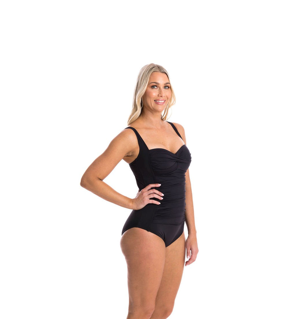Ruched - Black  one piece - TOGS Swimwear