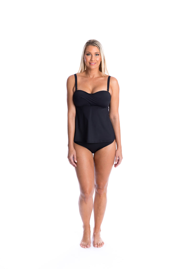 Ombre Tankini Black (high waisted reversible pant) - TOGS Swimwear